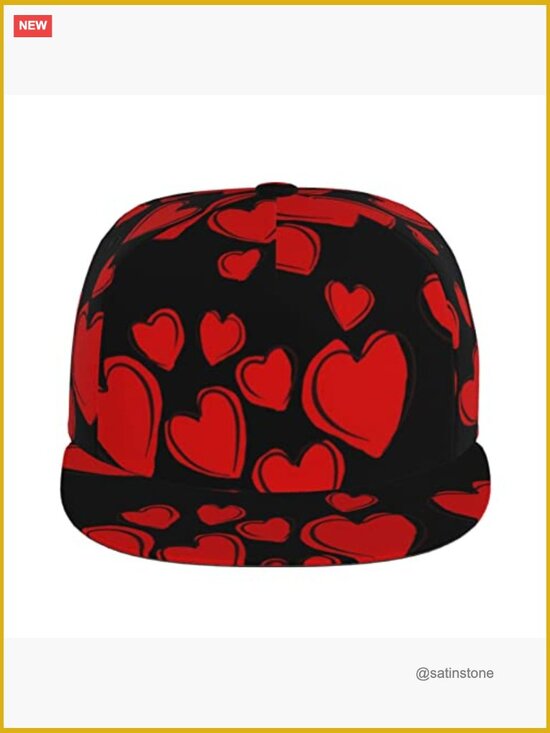 Adjustable Baseball Cap with Heart Pattern - Lightweight Polyester - Unisex main image 6